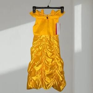 Enchanted Golden Ball Gown Dress – Ruched Satin (Youth Girls 6-7)